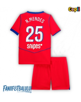 Paris Saint-Germain Nuno Mendes #25 Echipament de Fotbal Replică 2025-26 Copii Treilea (+ Șorturi)
